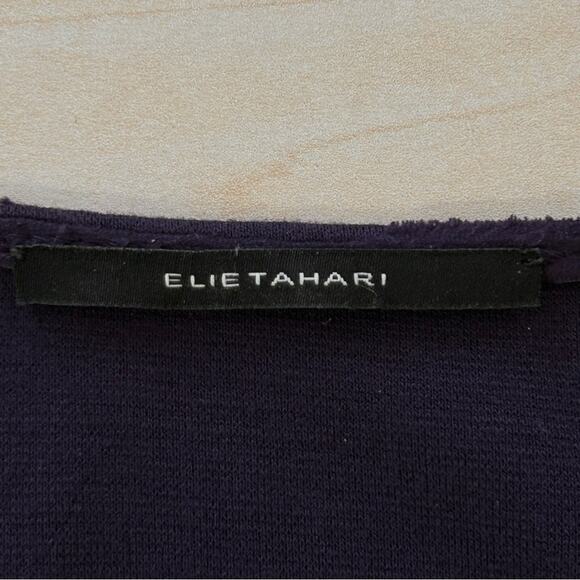 Elie Tahari Sleeveless Stretch Knit Sheath Dress Size S Purple Plum V-Neck - Picture 11 of 15